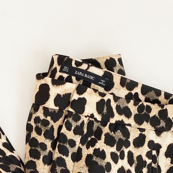 Zara Basic Leopard Print Ankle Pants Size Small - Picture 5 of 8